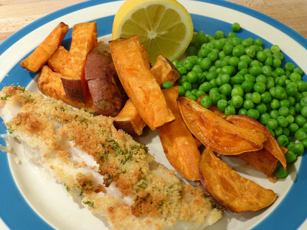 Healthy fish and chips
