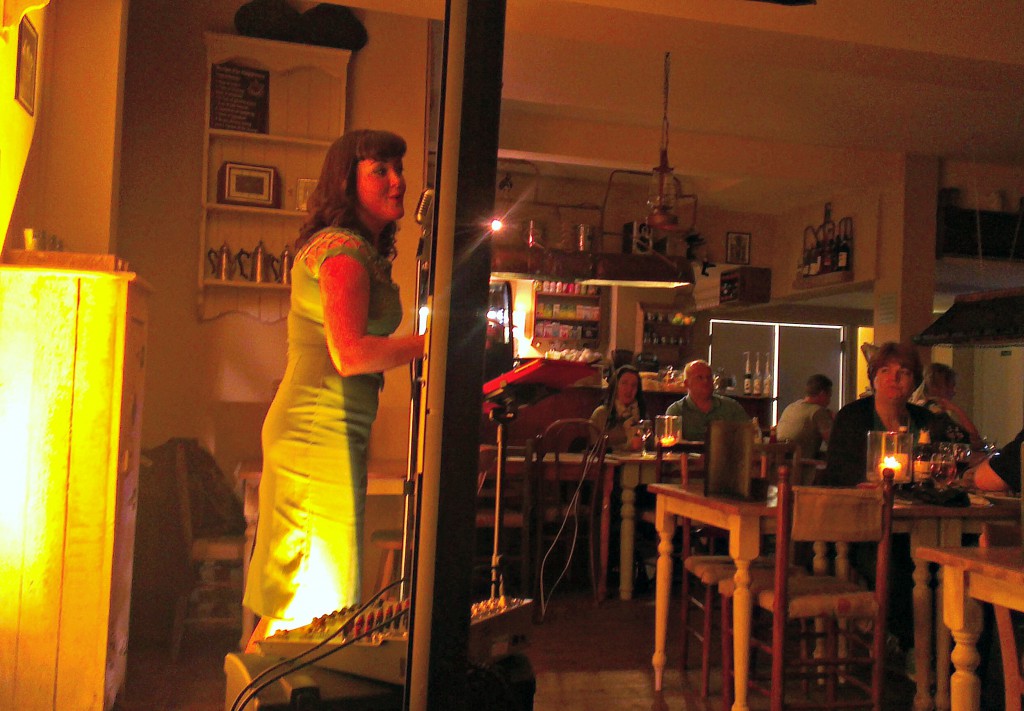 Amy Baker performing at Butters Cafe