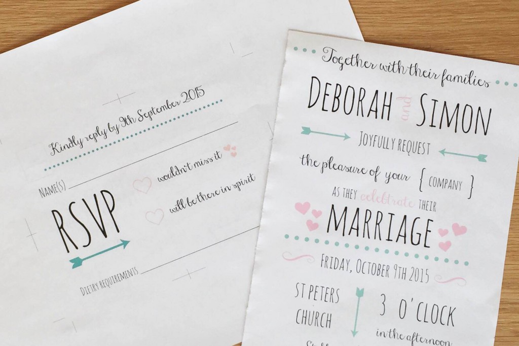 DIY Wedding invitations to print