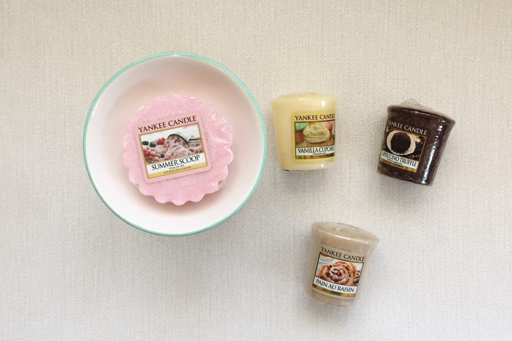 Yankee Candle wax tarts and votive candles