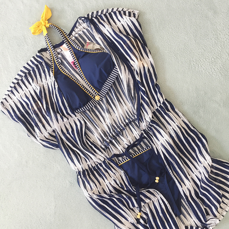 Primark blue and white cover up and bikini