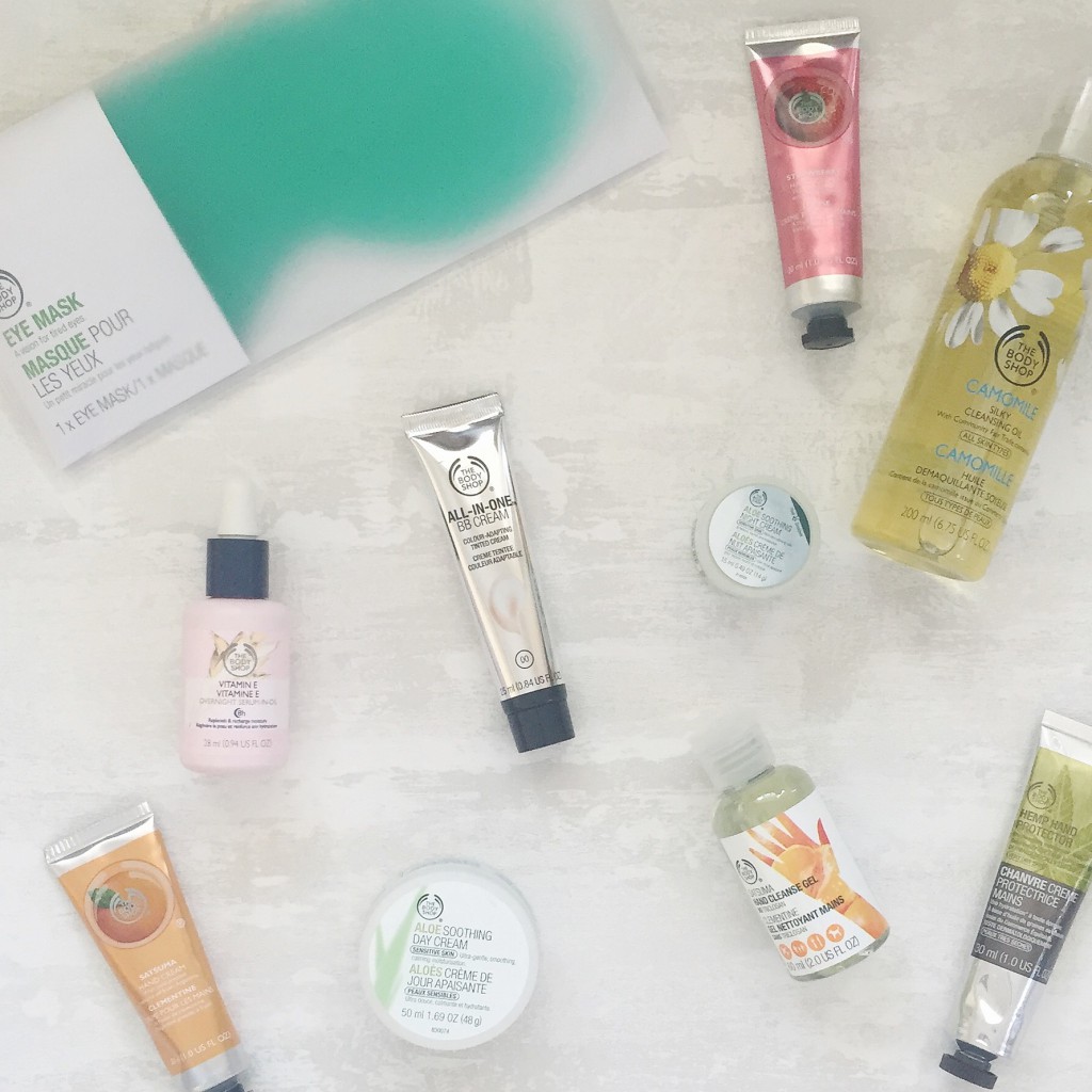 The Body Shop skincare and makeup products haul