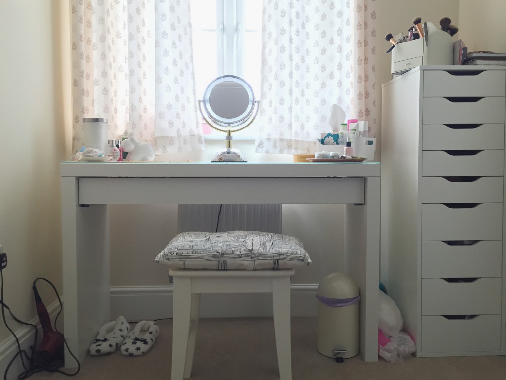 Malm dressing table and Alex make up storage