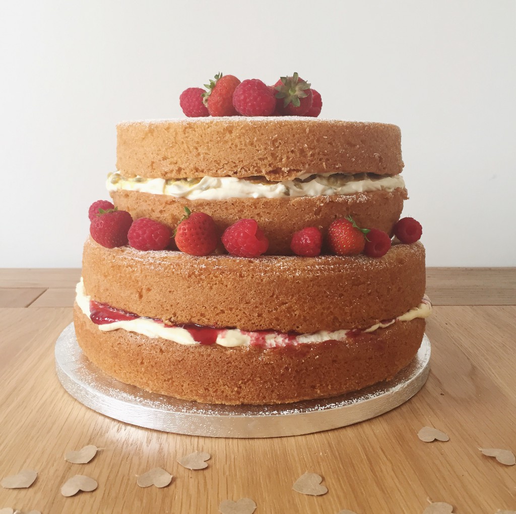 DIY Naked sponge wedding cake