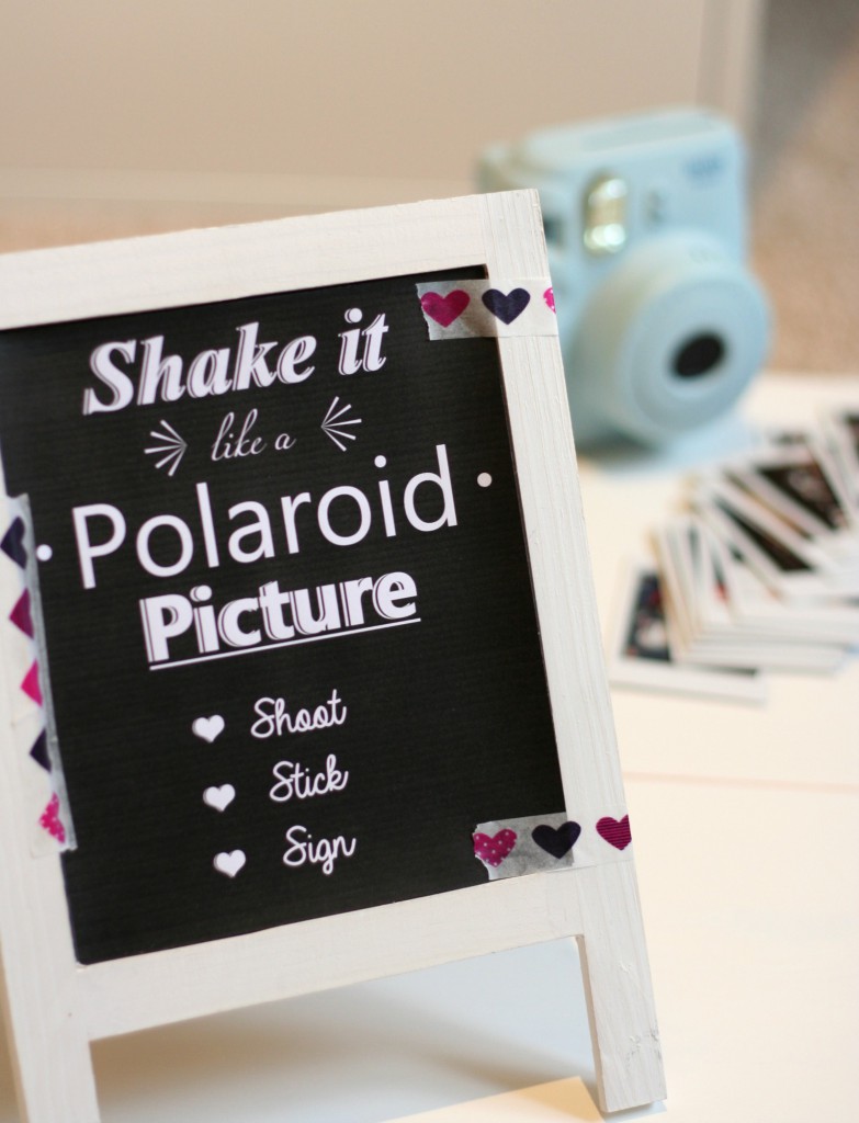 Shake it like a polaroid picture wedding guestbook sign