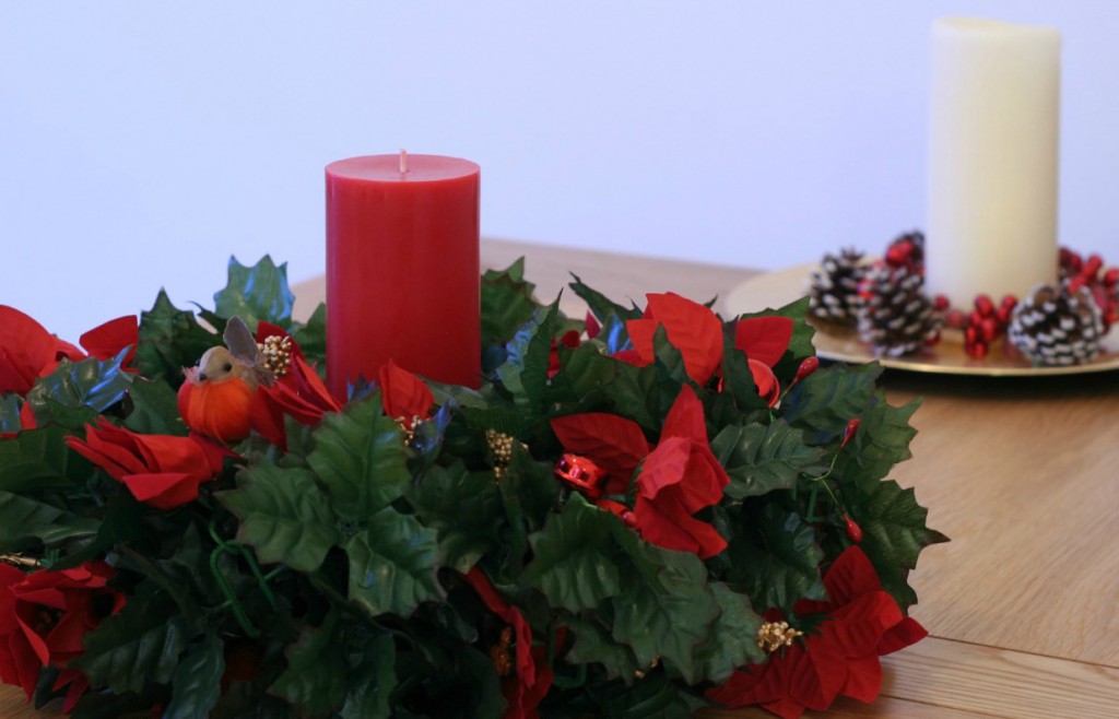 wreath christmas centrepiece