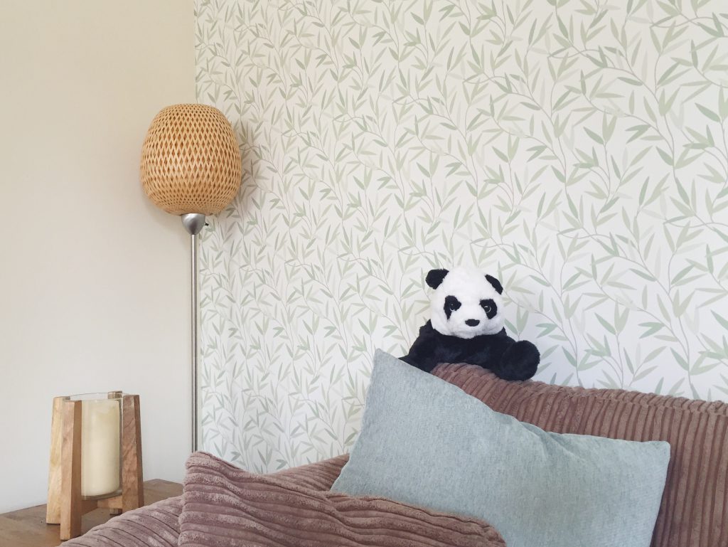 Laura Ashley Willow wallpaper in the living room