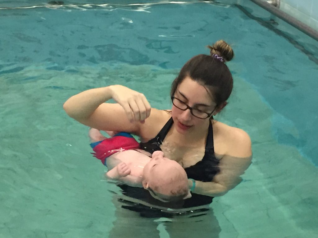 Eleanor swimming at 3 months