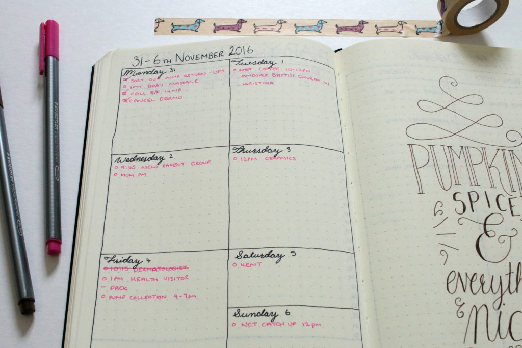 Bullet Journal Weekly Spread Ideas