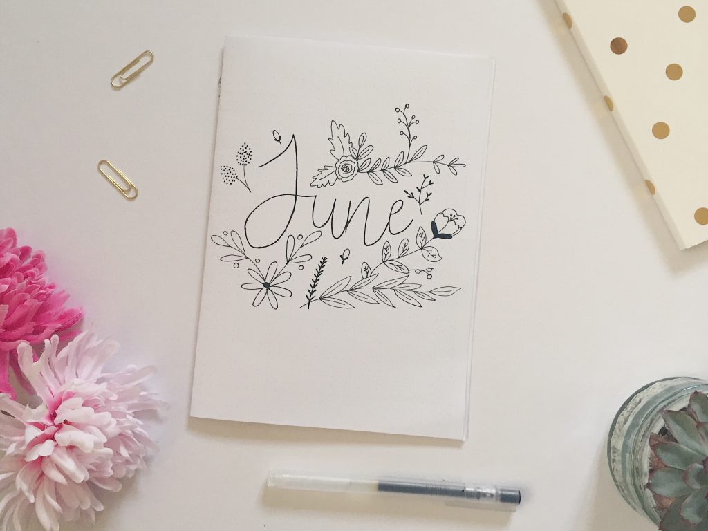 June bullet journal spread title page