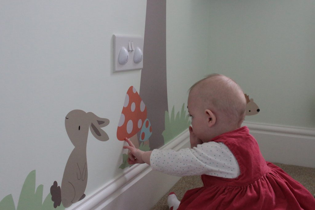 Eleanor's woodland theme nursery wall stickers. We picked them up from Parkins Interiors and they are amazing.